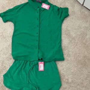 Edikted Green Button-Up Swim Coverup Set